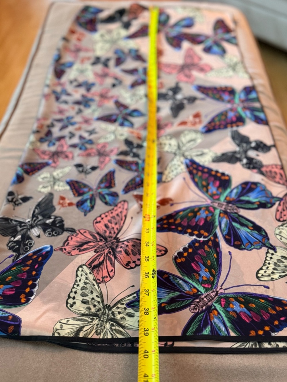 Vintage ECHO 100% Silk Square Scarf – Vibrant Butterfly Print - Picture 12 of 16